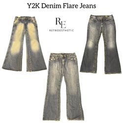 Y2K Denim Flare Jeans RE-2977