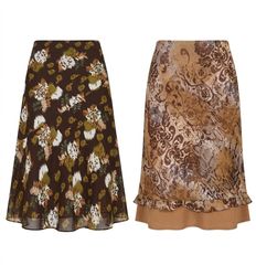 (FV-1066) Vintage Brown Skirt Bundle | Boho Indie ..