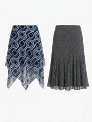 (FV-1065) Grunge Monochrome Skirt Bundle | Black G..