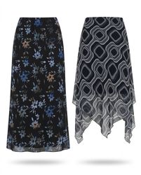 (FV-1065) Grunge Monochrome Skirt Bundle | Black G..