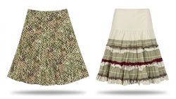 (FV-1061) Vintage Floral Skirt Bundle | Green Cott..