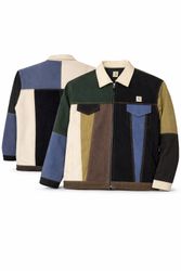 CR1438 Upcycled  Earth Stripe Panel Jacket