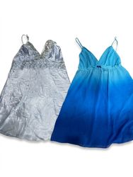 (FV-1056) Blue Aesthetic Slip Dress Bund..