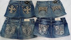 CR7176 Upcycle Miss Me Denim Skirts