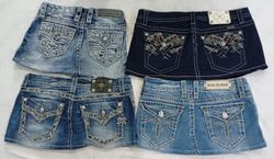 CR7177 Upcycle Miss Me & Rock Revival Mini-Jeansrö..