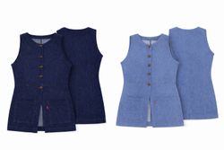 CR1439 Upcycled Denim Utility Vest