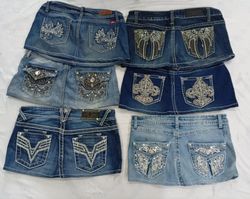 CR7179 Upcycle Y2K Denim Mini Skirts