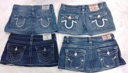 CR7182 Upcycle True Religion Mini Denim Skirts
