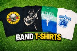 Rock & Metal Band T-Shirts Mix – Vintage Style Gra..