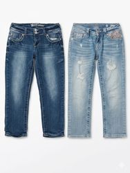 (FV-1045) Y2K branded Denim Capri jean(MissMe , Wa..