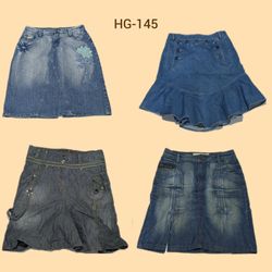 Y2K Hilton Era Midi Denim Skirts (HG-145)