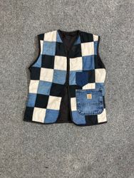Upcycle Carhartt Patchwork Denim Vest