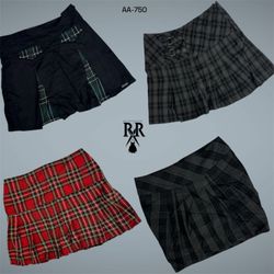 Y2K Gothic Girl Era Checkered Mini Skirts (AA-750)