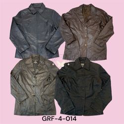 Women’s Leather Jacket with Zipper Pockets – Slim ..