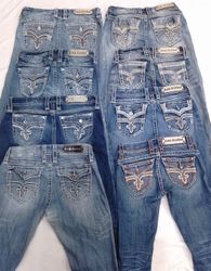 CR7219 Vintage Rock Revival Flare Jeans