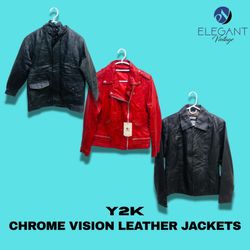 Y2K Chrome Vision Leather Jackets - EV1190