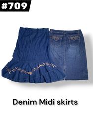 Faldas Midi de Mezclilla Y2K
