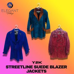 Y2K Streetline Suede Blazer Jackets - EV1218
