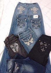 CR7228 Y2K Flare & Straight Jeans