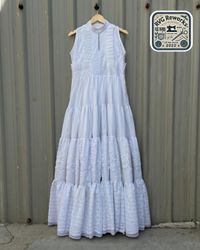 Upcycled Embroidered Tiered Maxi Dress