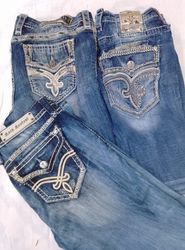 CR7233 Vintage Rock Revival Flare & Straight Jean
