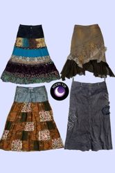 Jupes en denim fluides gothiques whimsy Y2k