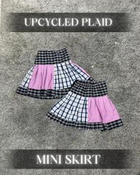 Upcycled Plaid Minirock