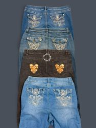 Y2K embroidery & embellished flare and bootcut jea..