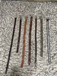 (FV-1047) Vintage Leather Belts Bundle | Brown, St..