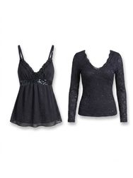 (FV-1086) Y2K Black Party Tops Bundle | Vintage Se..