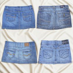 SA476 Trendy Y2K denim mini skirts