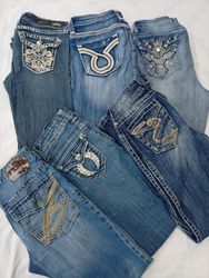 CR7229 Y2K Flare & Straight Jeans