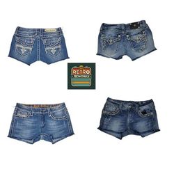 Upcycled Branded Denim Shorts