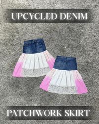 Upcycled Patchwork Jeansrock