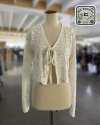 Upcycled Lace Tie-Front Top