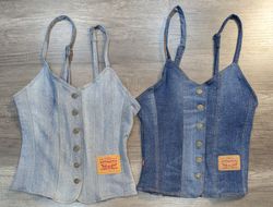 4840 - Upcycled Levi's Denim Cami Top