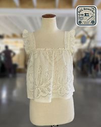 Upcycled Lace Ruffle Crop Top