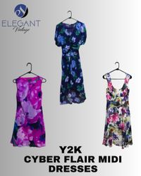 Y2K Cyber Flair Midi Dresses - EV1247