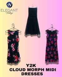 Y2K Cloud Morph Midi Dresses - EV1248