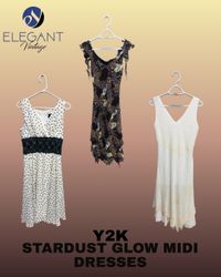Y2K Stardust Glow Midi Dresses - EV1261