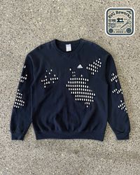 Upcycled Grid Patch Adidas Sweatshirt