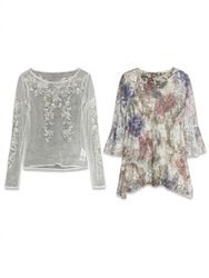 (FV-1091) Vintage Lace & Sheer Tops Mix | Feminine..