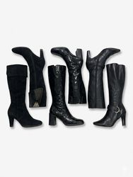 (FV-1096) Y2K Black Knee High Boots Bundle | Heele..