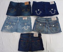 CR7251 Upcycled True Religion Mini Denim Skirts