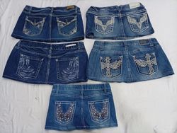 CR7252 Upcycled Y2K Mini Denim Skirts