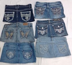 CR7256 Upcycled Y2K Mini Denim Skirts