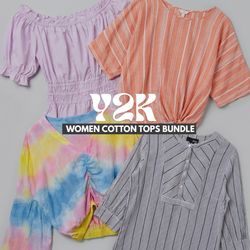 10-Piece Premium womens y2k Cotton Tops Bundle