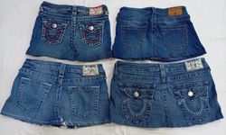 CR7281 Upcycled True Religion Mini Denim Skirts