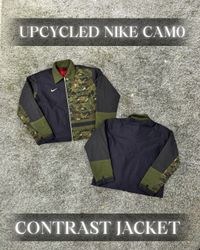 Upcycled Camo Contrast Nike Jacket