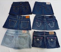CR7289 Upcycled True Religion Mini Denim Skirts